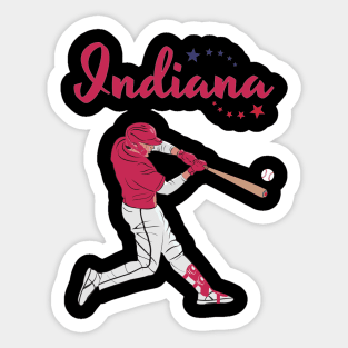 Indiana USA Baseball Sticker